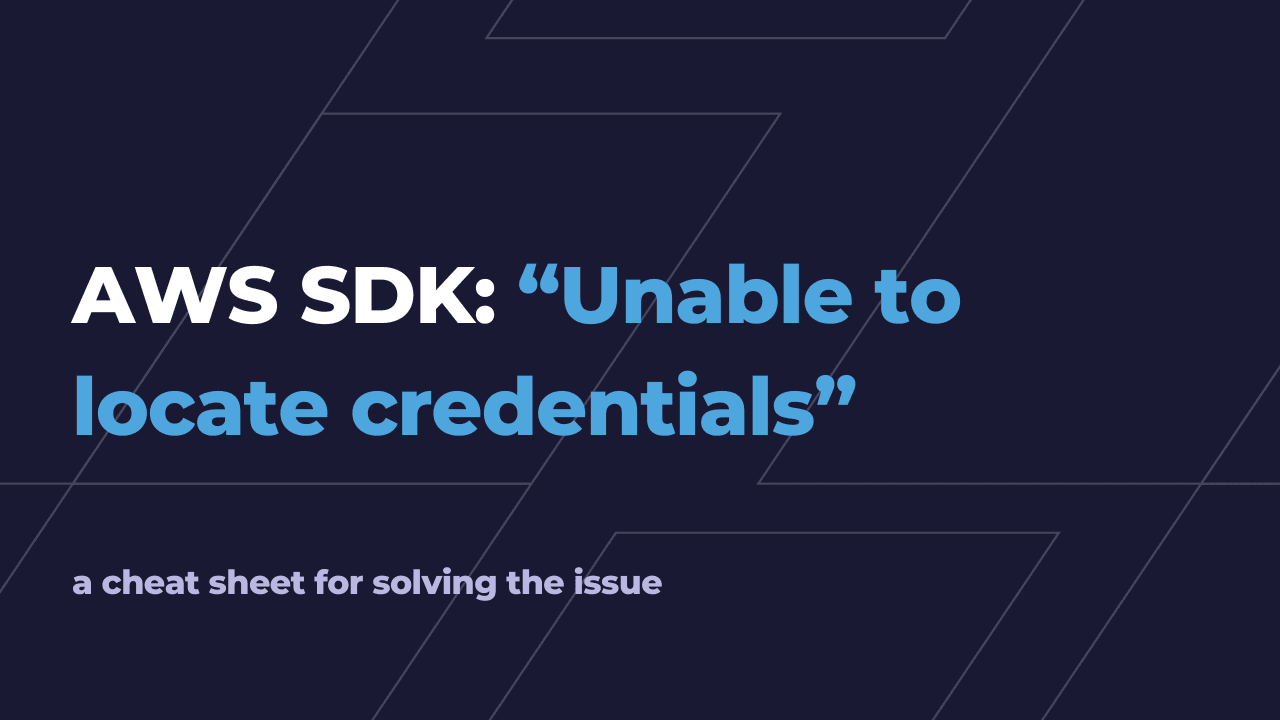 AWS SDK: "Unable to locate credentials"